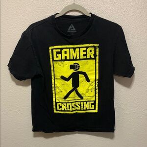 Black and Yellow Gamer Crossing Short Sleeve Tee